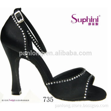 Fashion Black High Heel Dance Latin Shoes 735